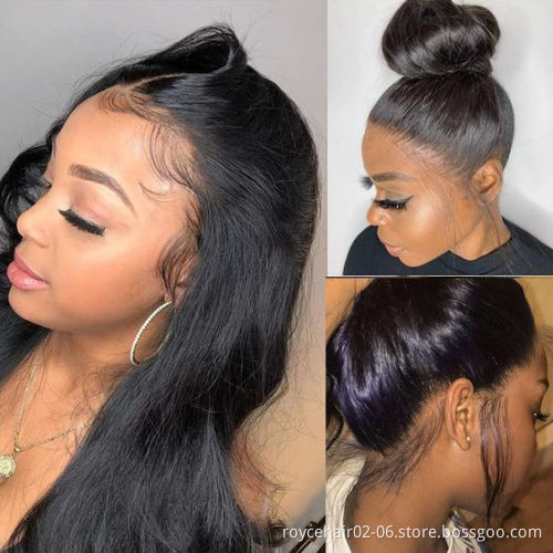 Thick Human Hair Lace Wigs Vendor 100% Indian Virgin Human Hair Glueless Transparent Swiss 360 Lace Wig For Black Women